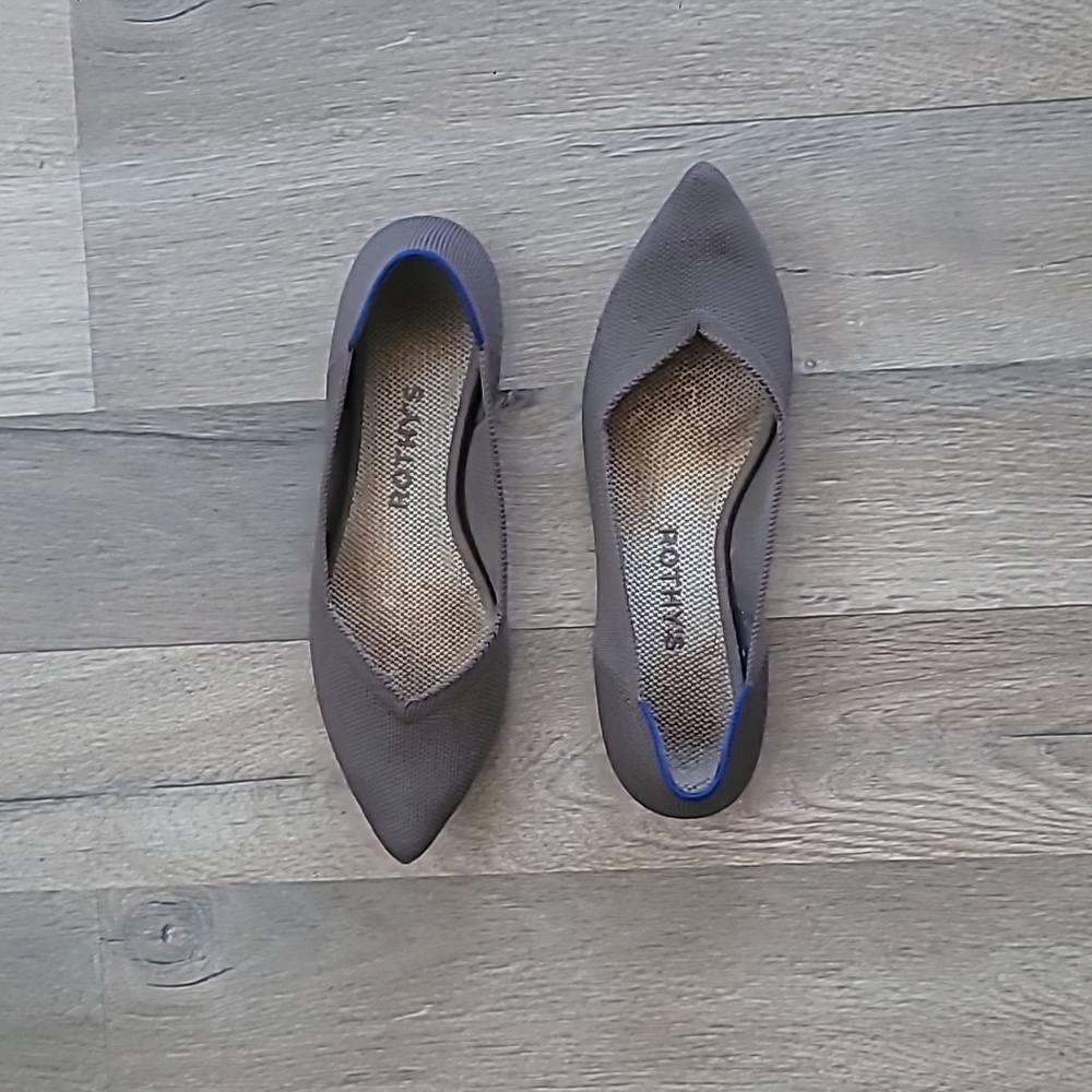 Rothy's Pointed Lounge Loafers Flats in Grey Size 6 Womens - Picture 2 of 7